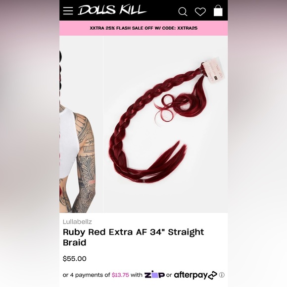 NWT Lullabellz 34” Ruby Red Braid - Picture 2 of 8